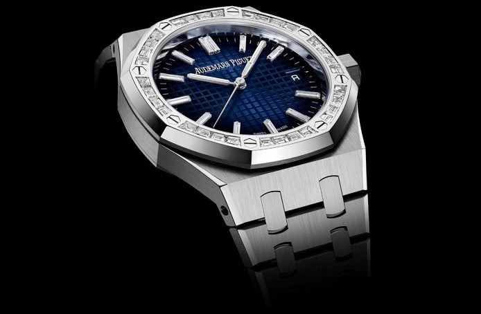 Silver 904L steel smoked blue dial - Watch - 37mm