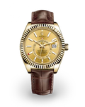 Champagne Dial Watch - Dark Brown - 42MM