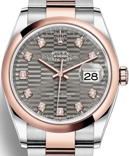 Slate Grey Dial Watch - Gold - 36MM