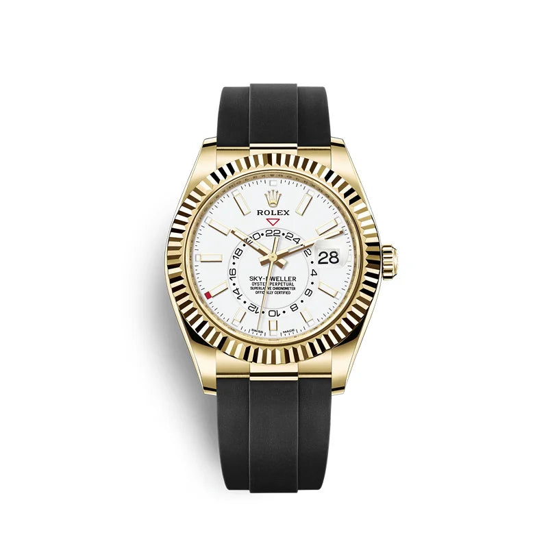 White Dial Watch - Black-42MM