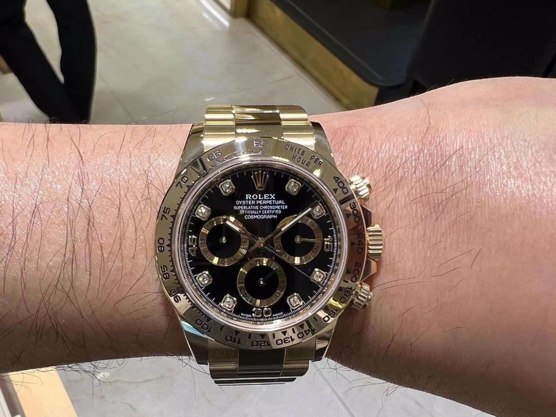 Luxury Watch Black Set with Diamonds Dial- New 40mm