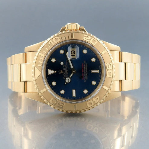 Blue Dial Watch - Gold-35MM
