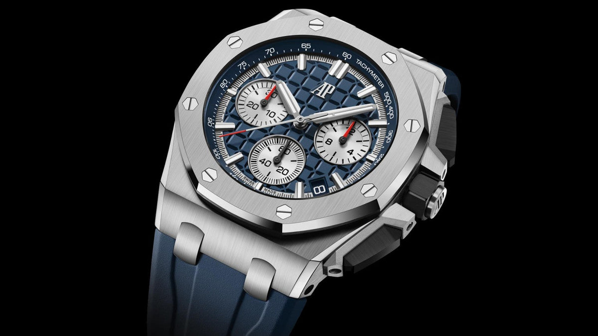 Blue rubber strap - Titanium blue dial - Watch - 43mm