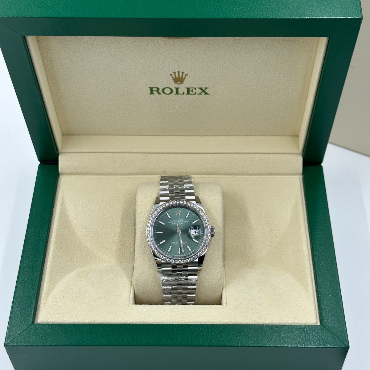 Mint Green Dial Watch - Silver-36MM