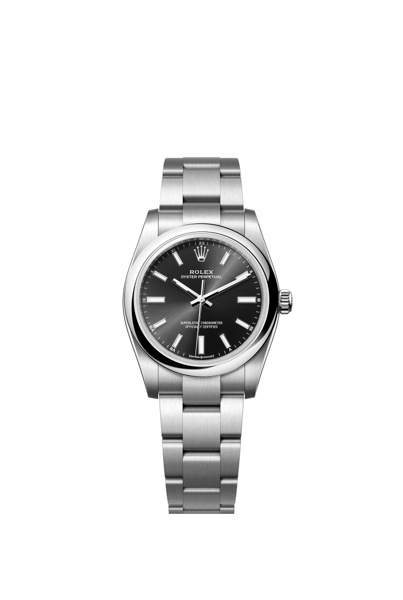 Black Dial Watch-Silver-34MM