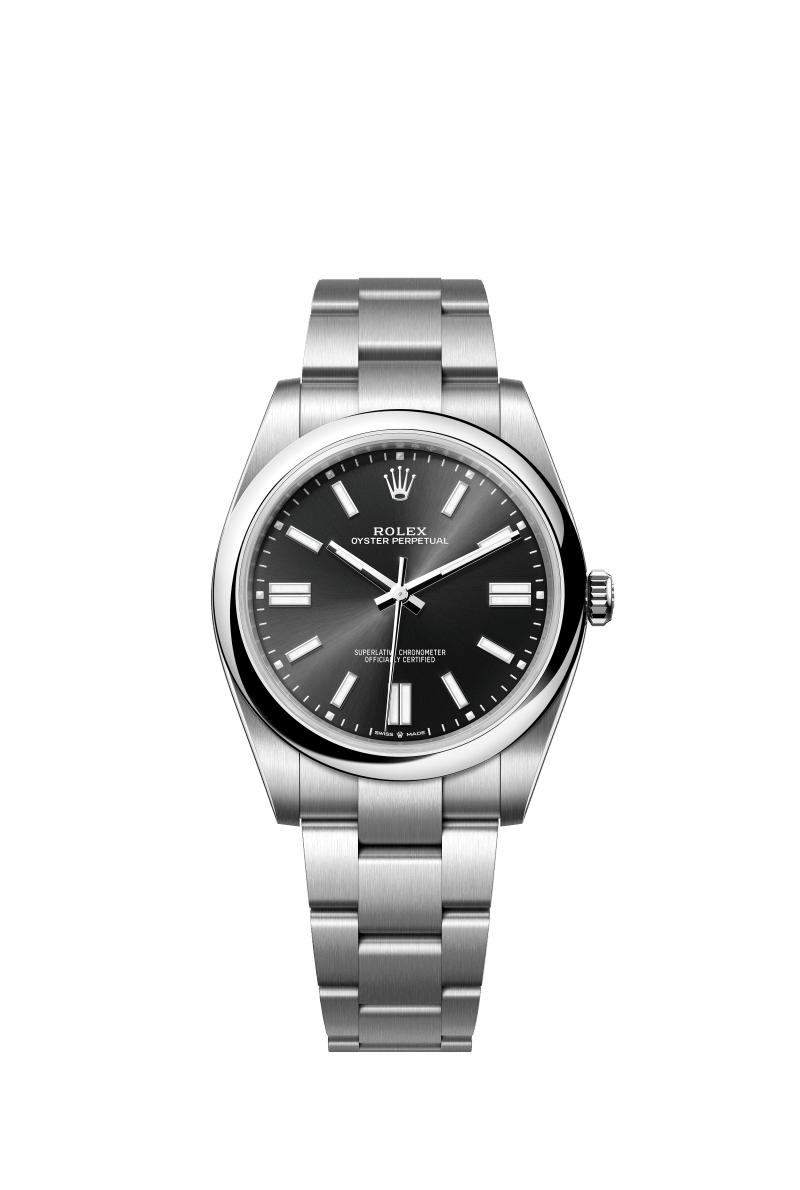 Black dial watch-Silver-41MM