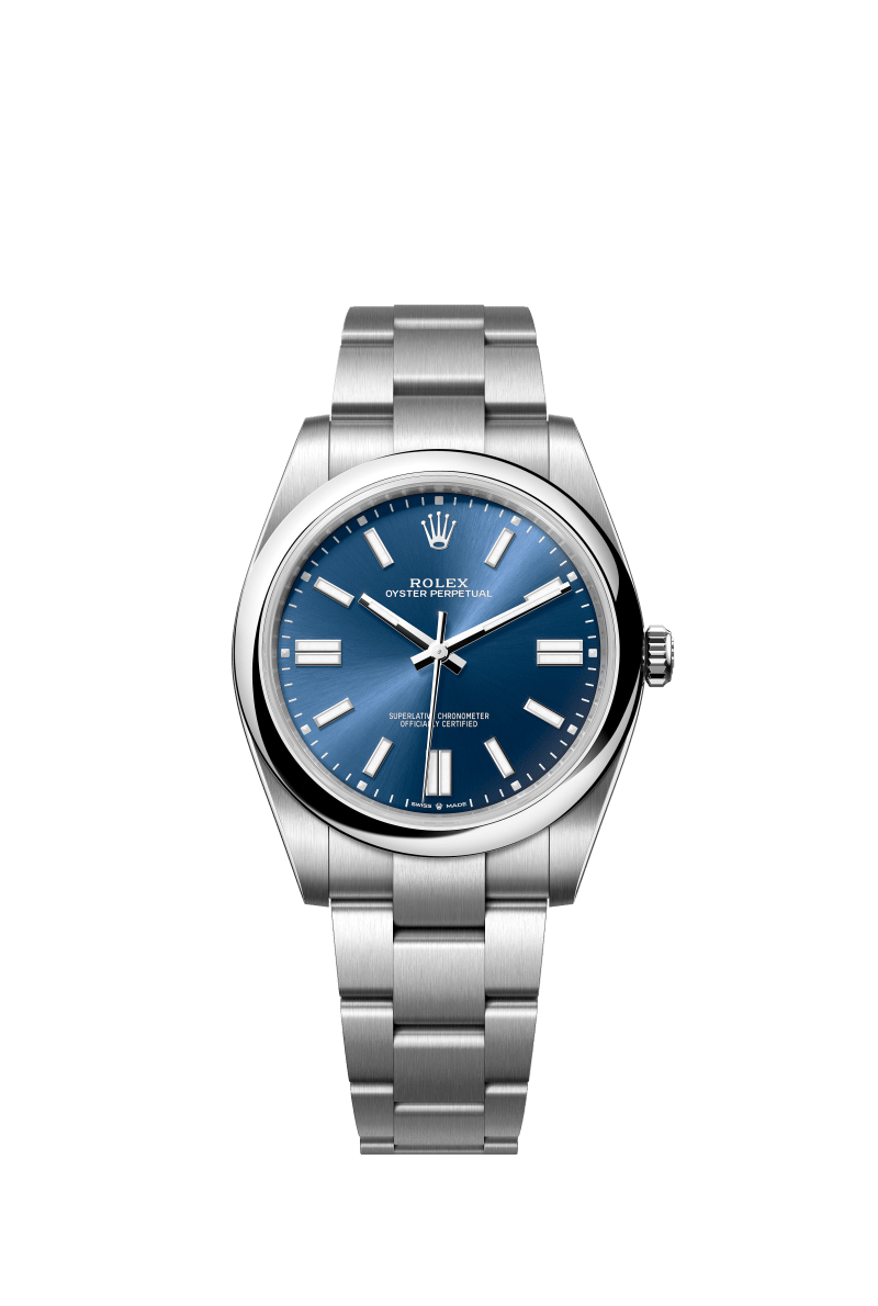 Bright blue dial watch-silver-41MM