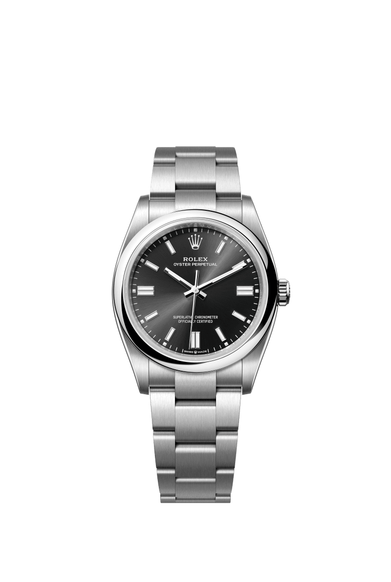 Black dial watch-Silver-36MM