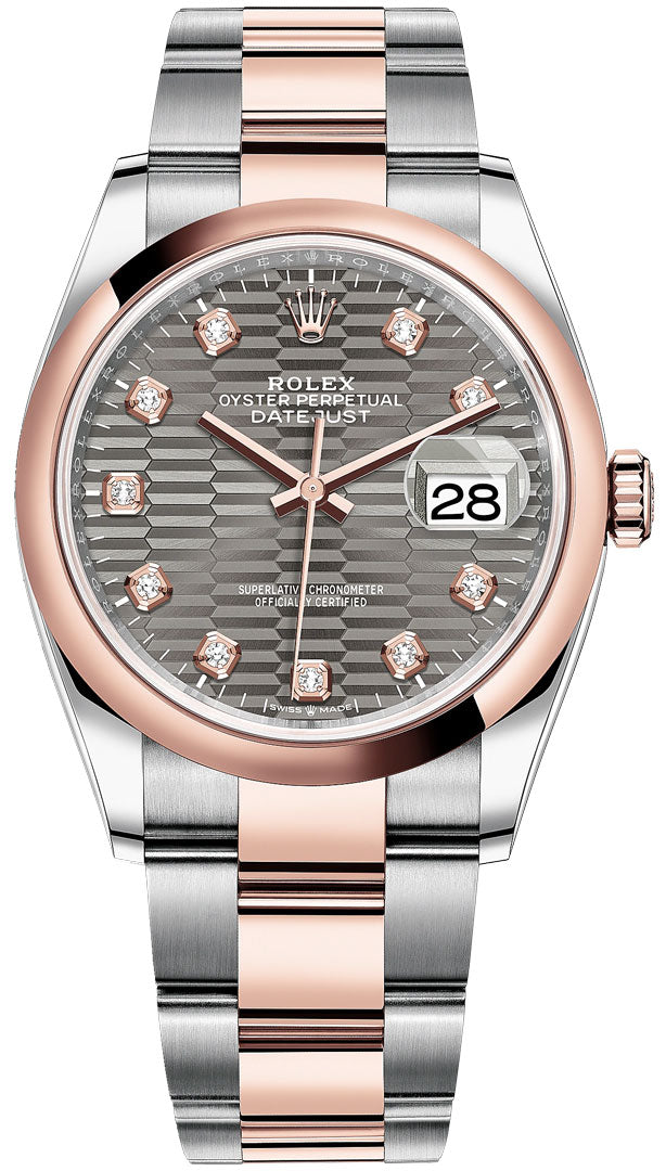 Slate Grey Dial Watch - Gold - 36MM