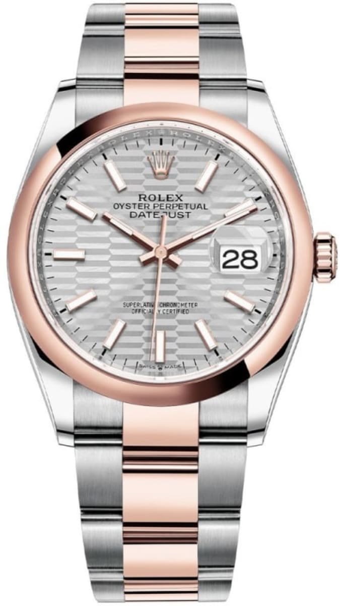 Silver dial watch - Gold bracelet - 36mm