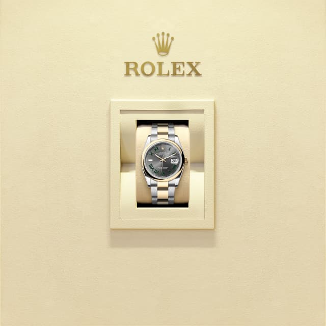 Slate grey dial watch - Gold bracelet - 36mm