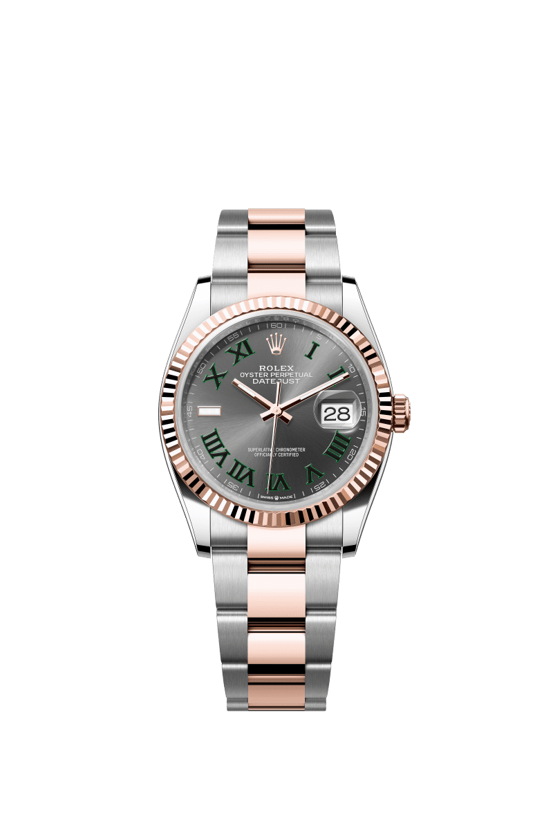 Slate grey dial watch - Gold bracelet - 36mm