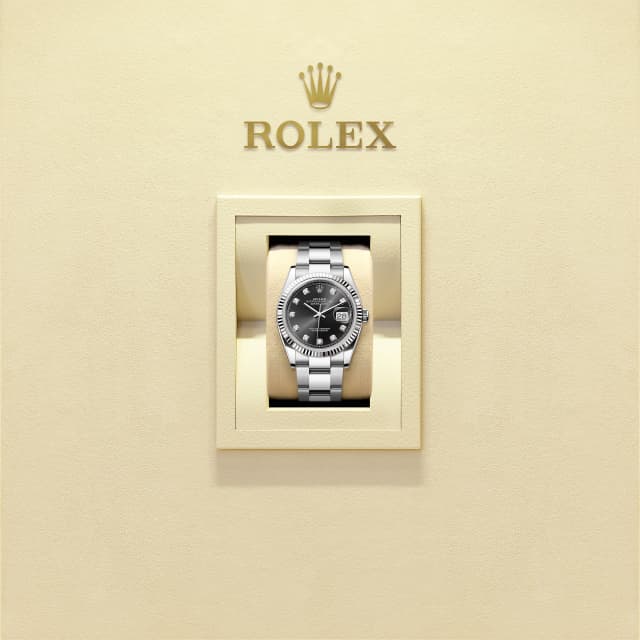 Black dial watch -Silver bracelet -36mm