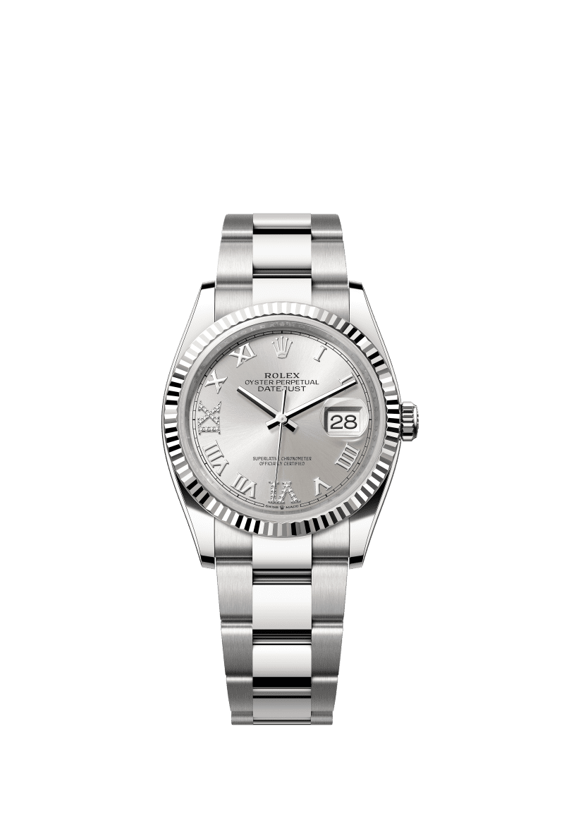 Silver dial watch -Silver bracelet -36mm