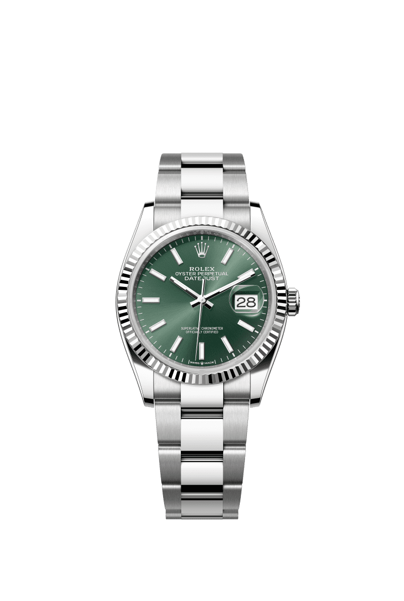 Mint green dial watch - Silver bracelet - 36mm