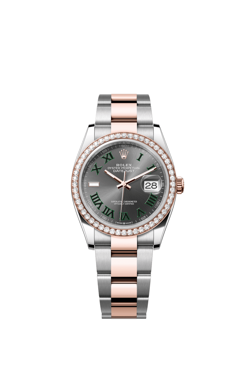 Slate grey dial watch - Gold bracelet - 36mm