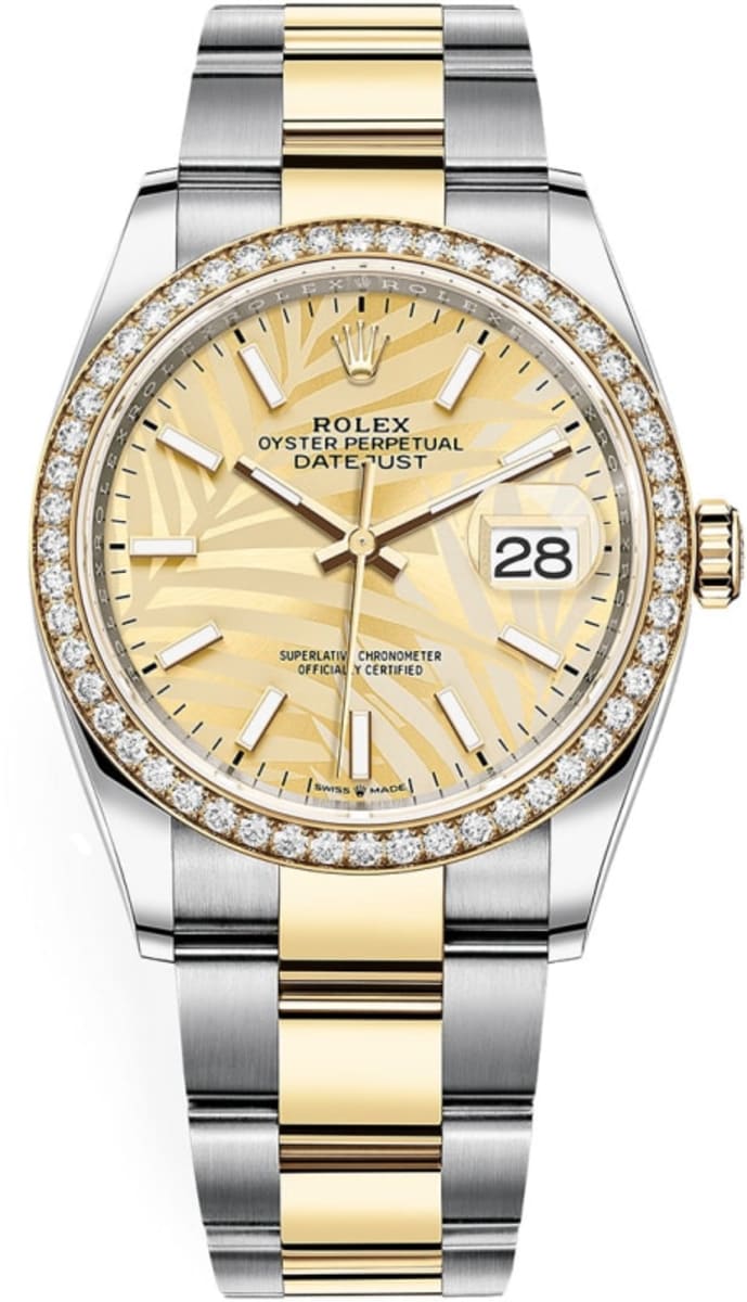 Gold dial watch - Gold bracelet - 36mm