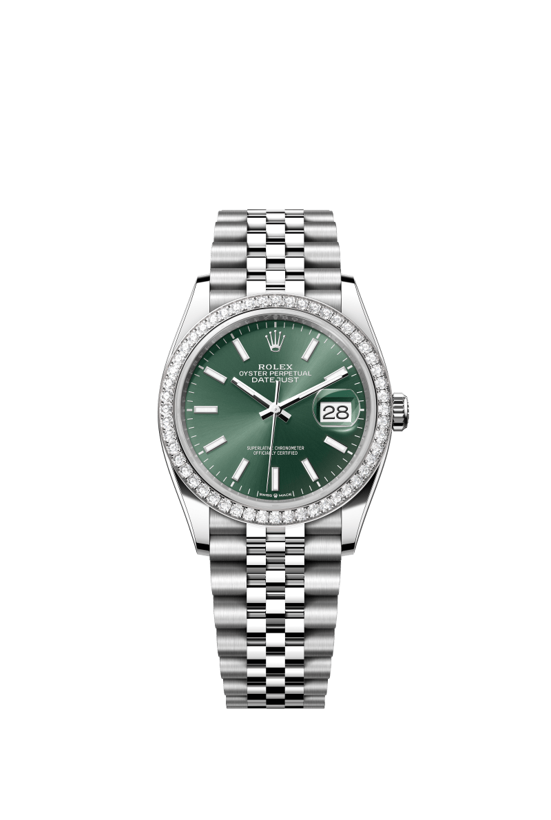 Mint Green Dial Watch - Silver-36MM