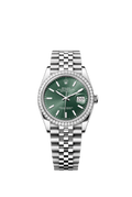 Mint Green Dial Watch - Silver-36MM