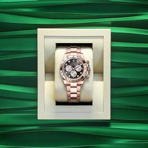 Shiny black dial - rose gold strap - 40MM