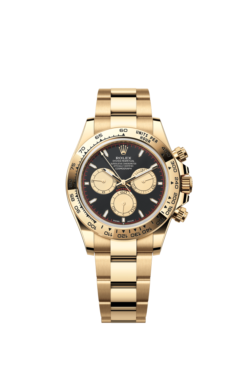 Pure black dial - gold strap - 40MM
