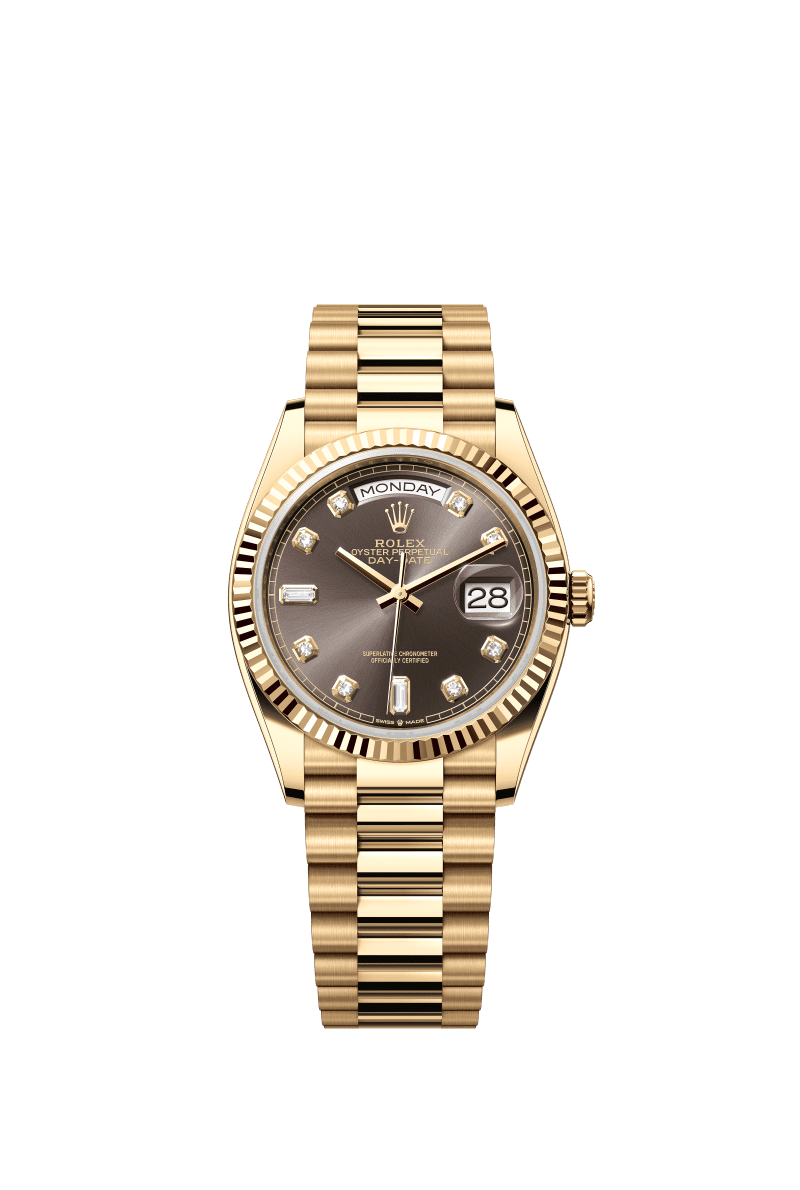Brown dial - Gold strap - 36 mm