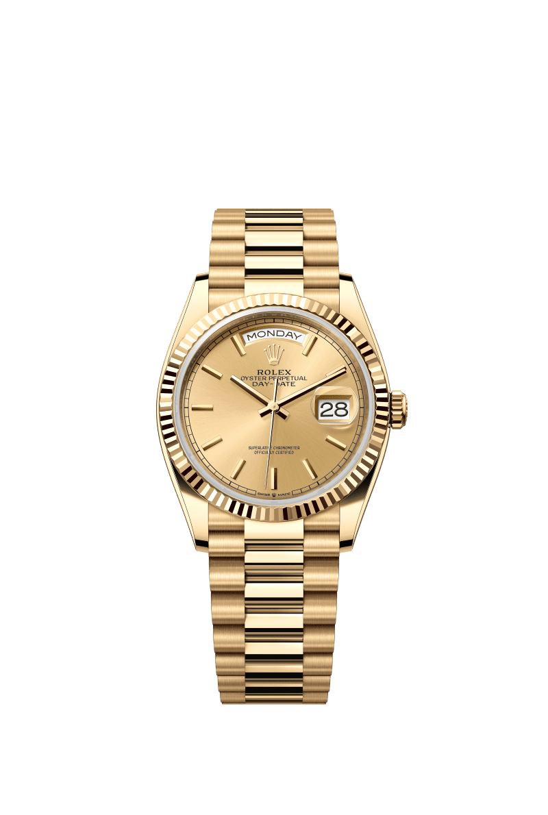 Champagne dial - Gold strap - 36 mm