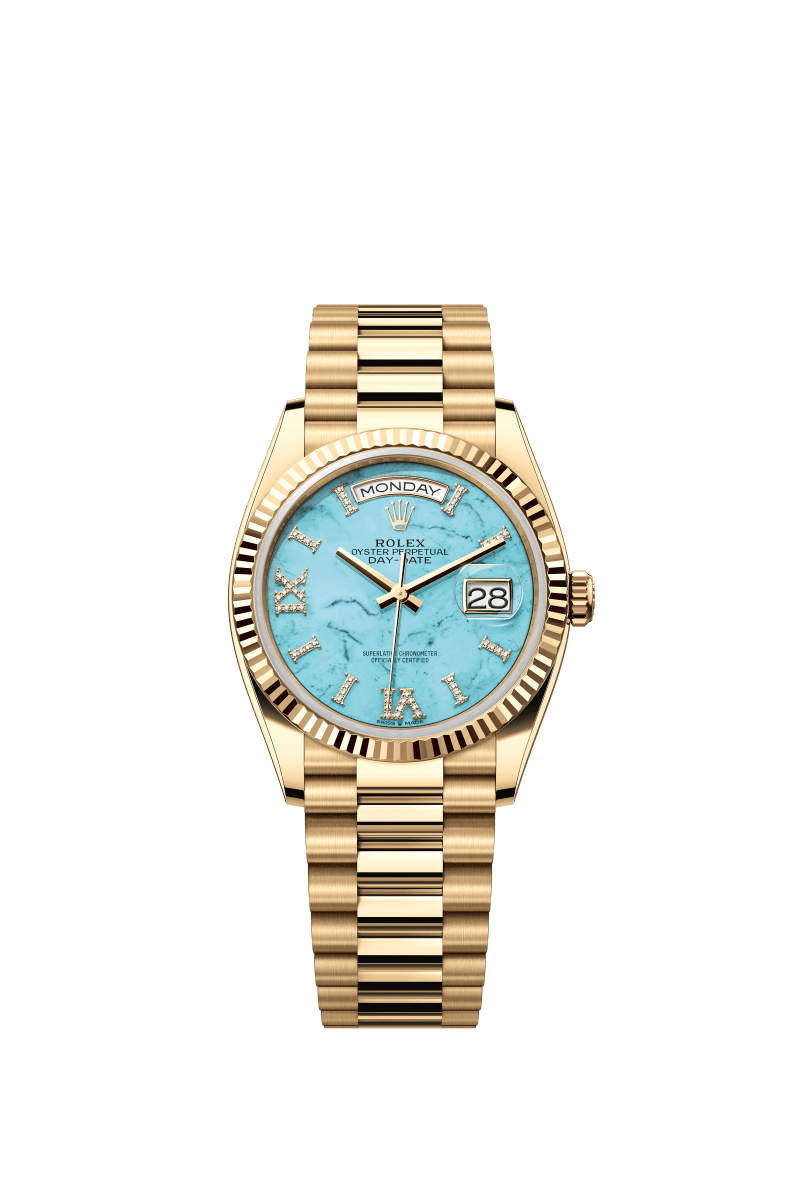 Blue dial - Gold strap - 36 mm