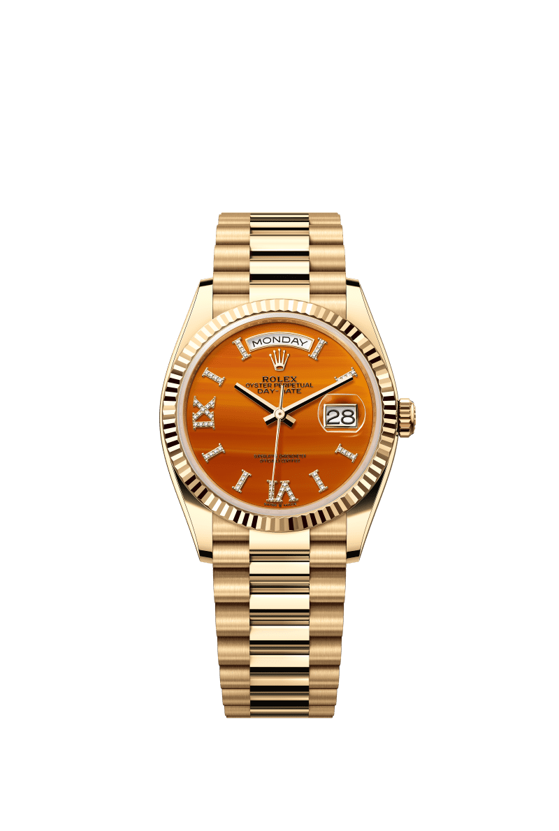 Orange dial - Gold strap - 36mm