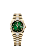 Gradient green dial - Gold strap - 36mm