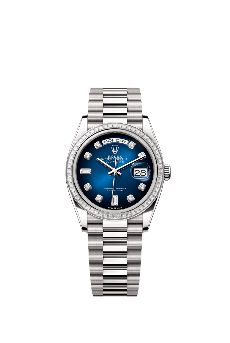 Gradient blue dial - Silver strap - 36mm