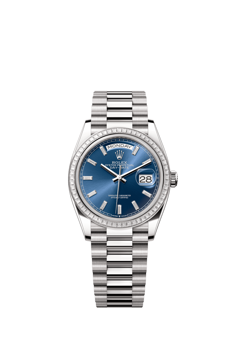 Bright blue dial - Silver strap - 36mm