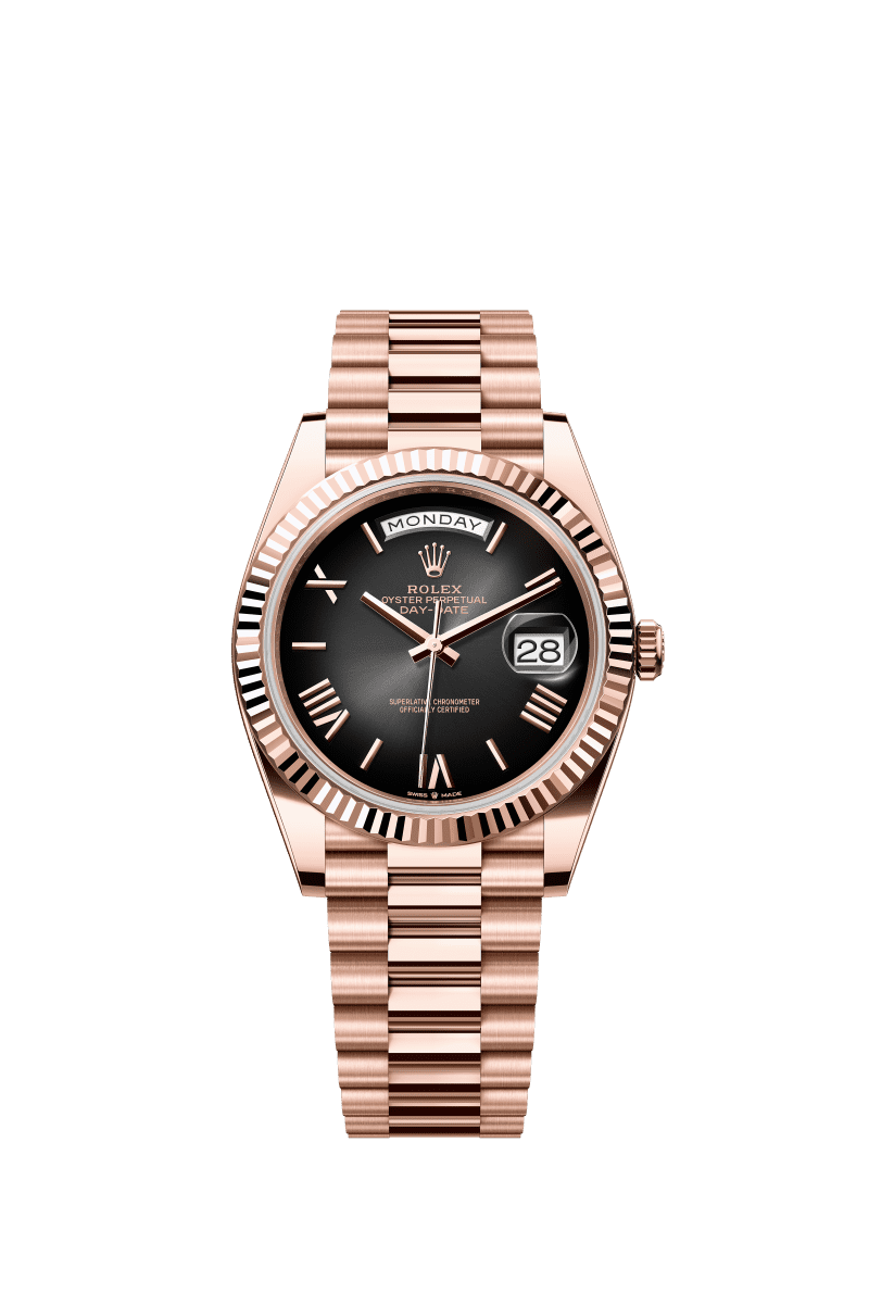 Gradient slate grey dial - Gold strap - 40mm