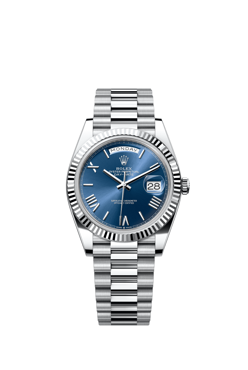 Bright blue dial - Silver strap - 40mm