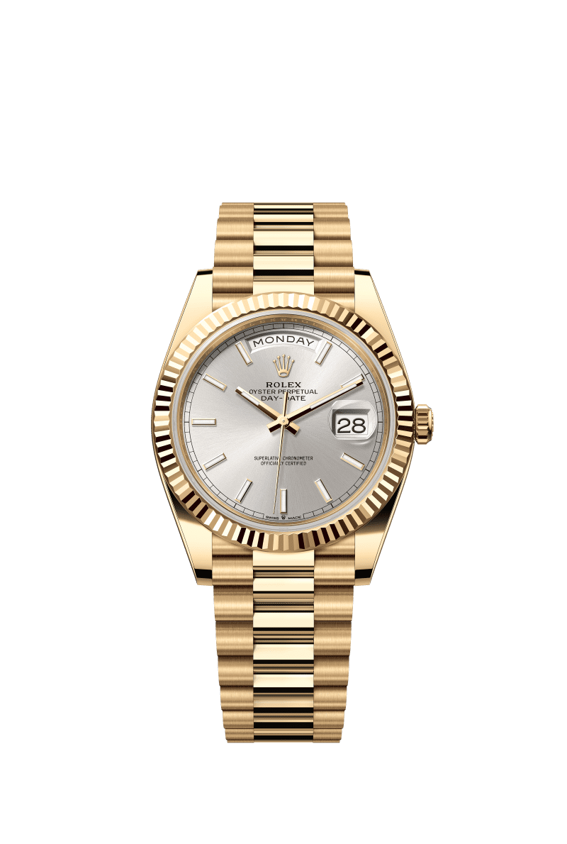 Silver dial - Gold strap - 40mm