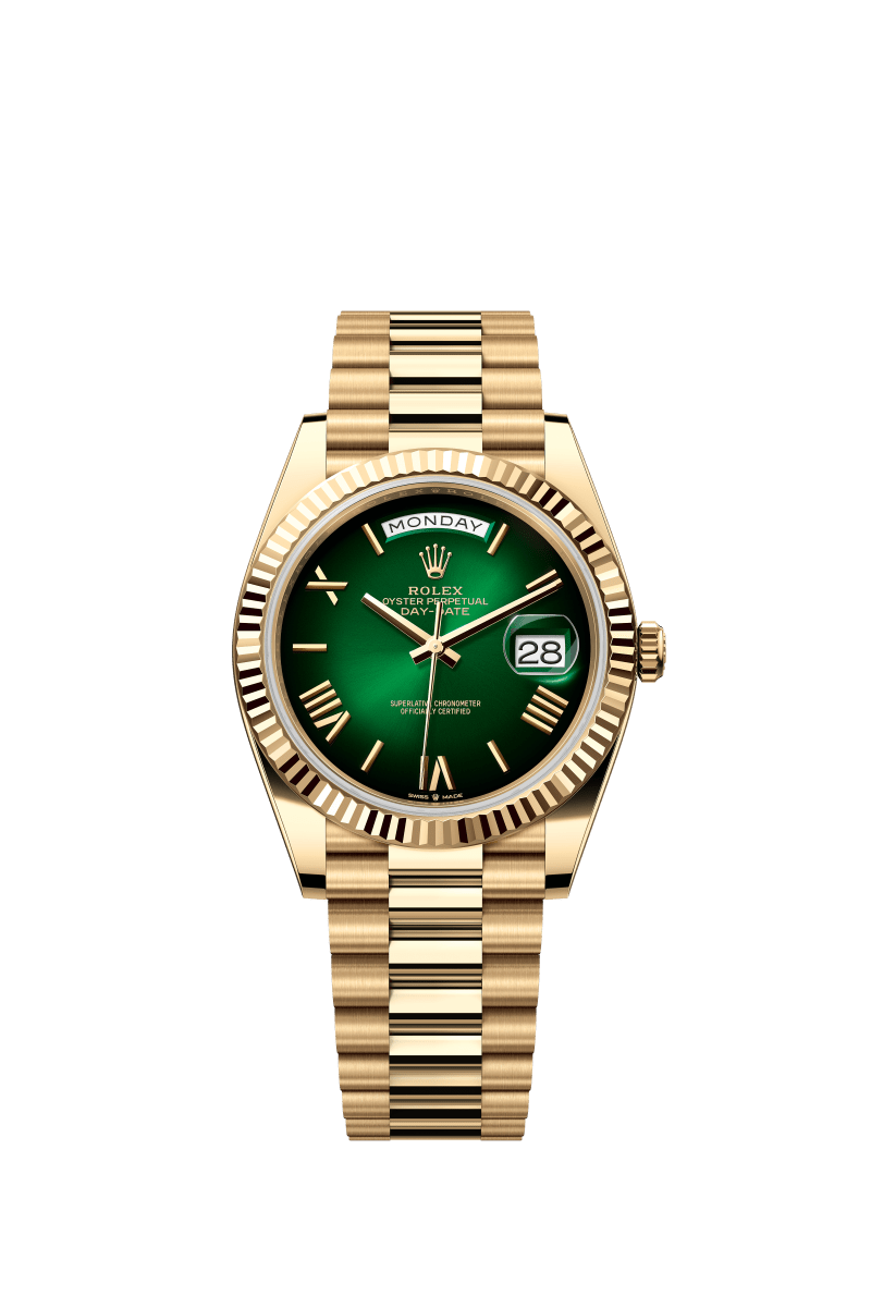 Gradient green dial - Gold strap - 40mm