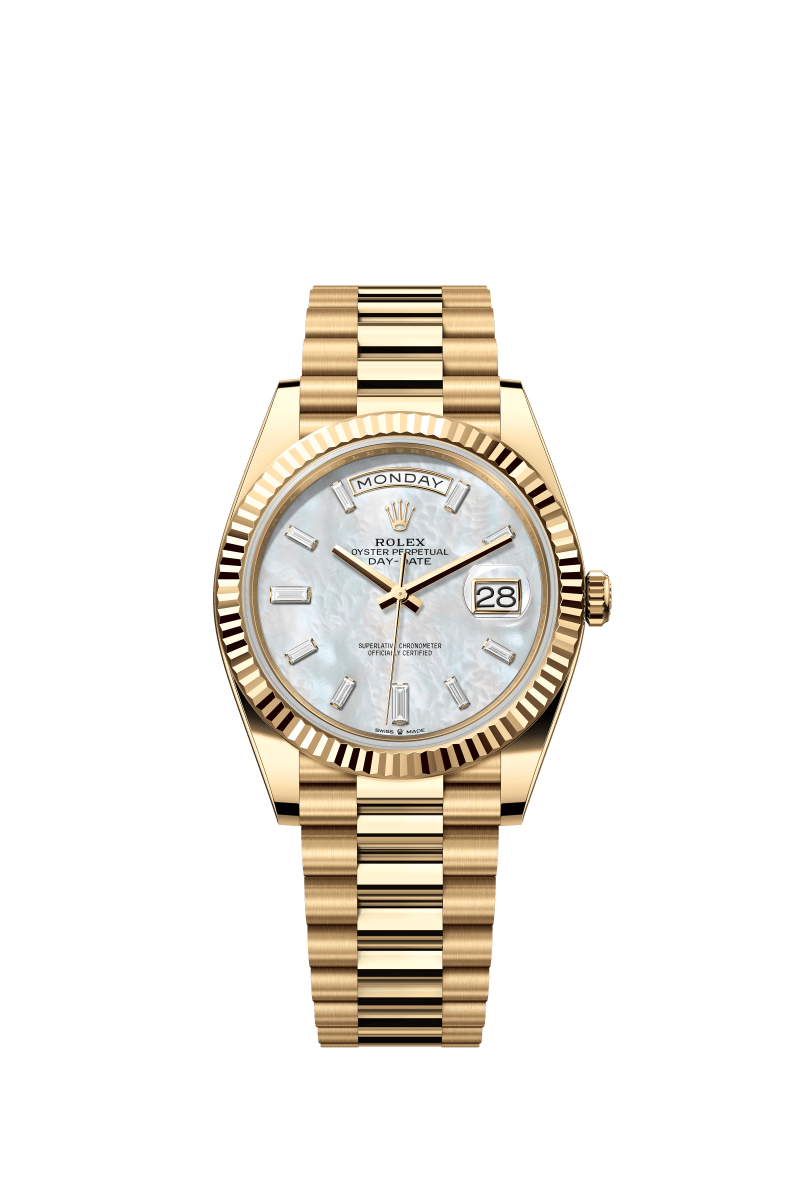 White dial - Gold strap - 40mm