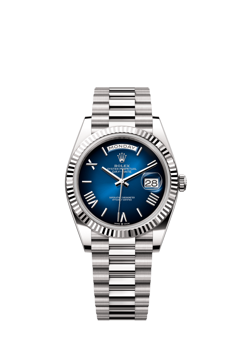 Gradient blue dial - Silver strap - 40mm