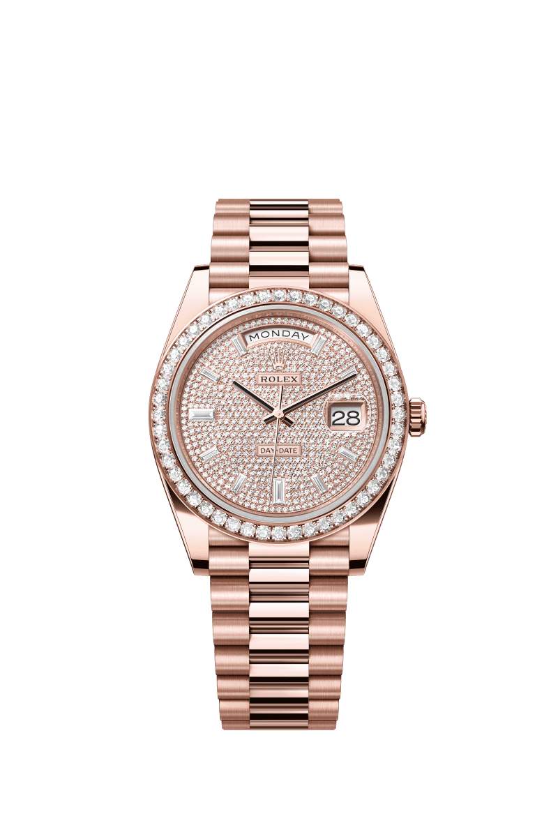 Full diamond dial - Gold strap - 40 mm