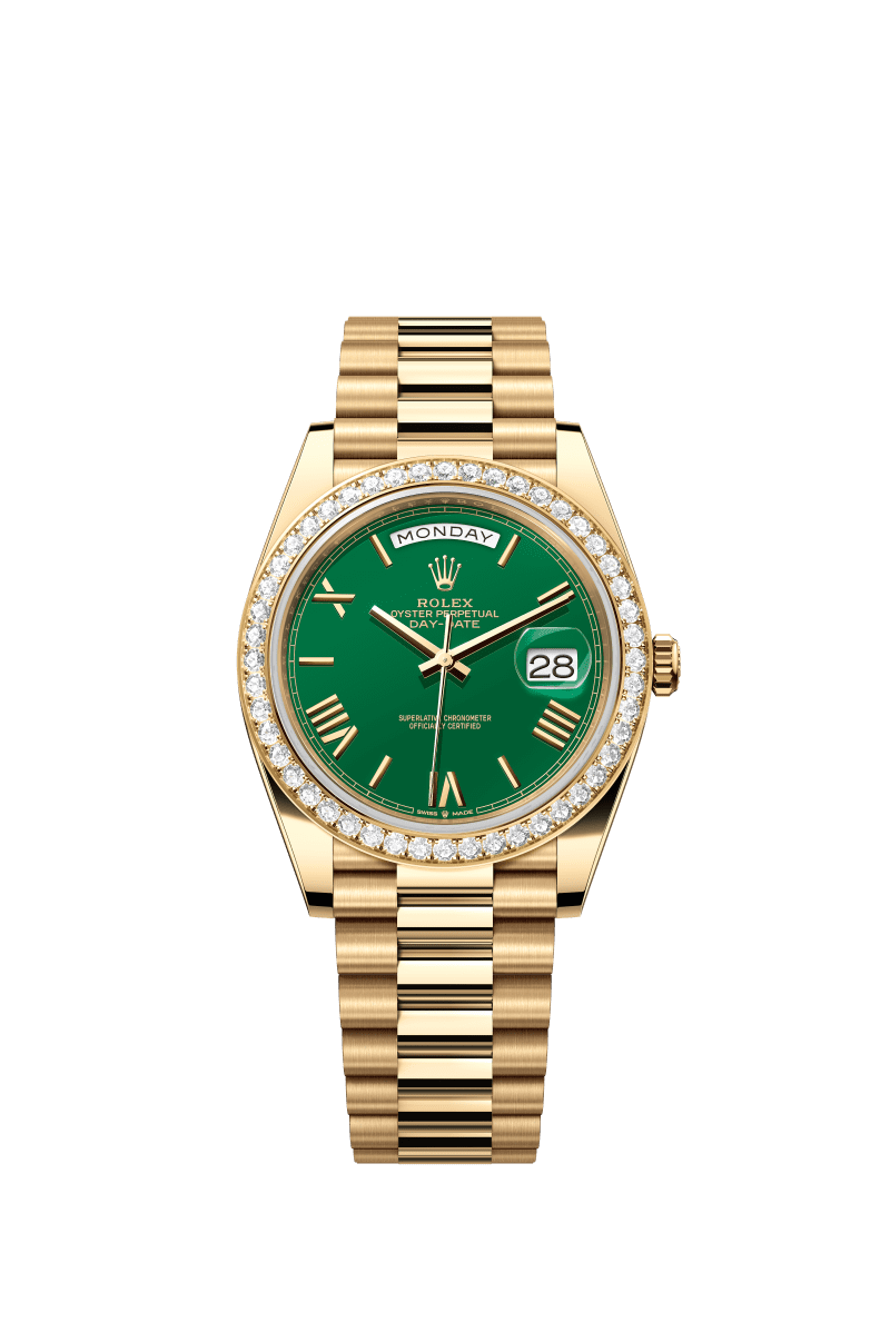 Green dial - Gold strap - 40mm