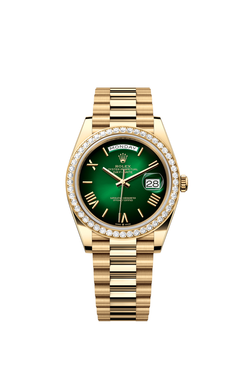 Gradient green dial - Gold strap - 40mm