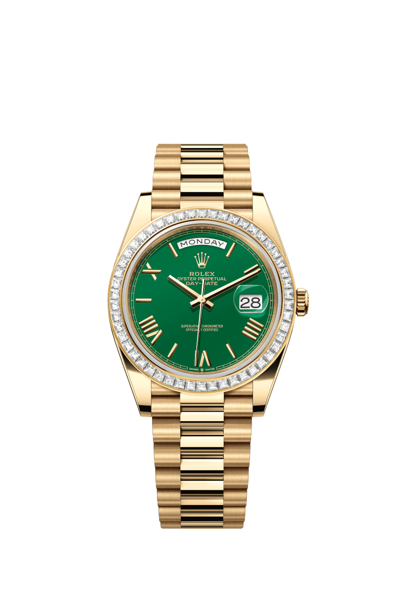 Green dial - Gold strap - 40mm