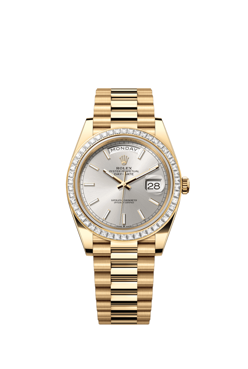 Silver dial - Gold strap - 40mm
