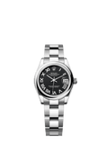 Black dial watch -Silver bracelet -31mm