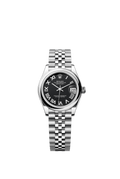 Black dial watch -Silver bracelet -31mm