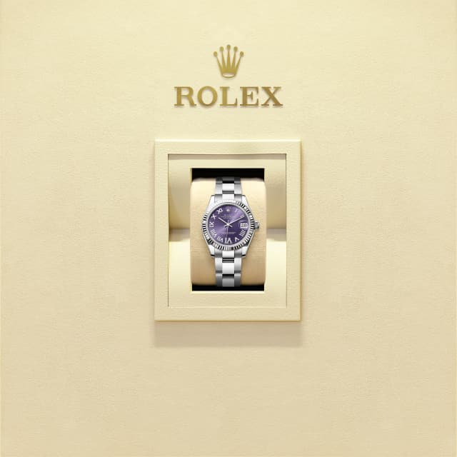 Aubergine dial watch -Silver bracelet -31mm