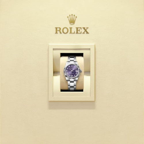 Aubergine dial watch -Silver bracelet -31mm