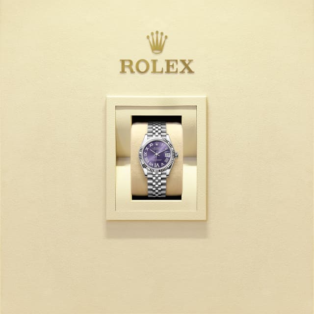 Aubergine dial watch -Silver bracelet -31mm