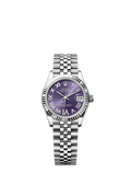 Aubergine dial watch -Silver bracelet -31mm