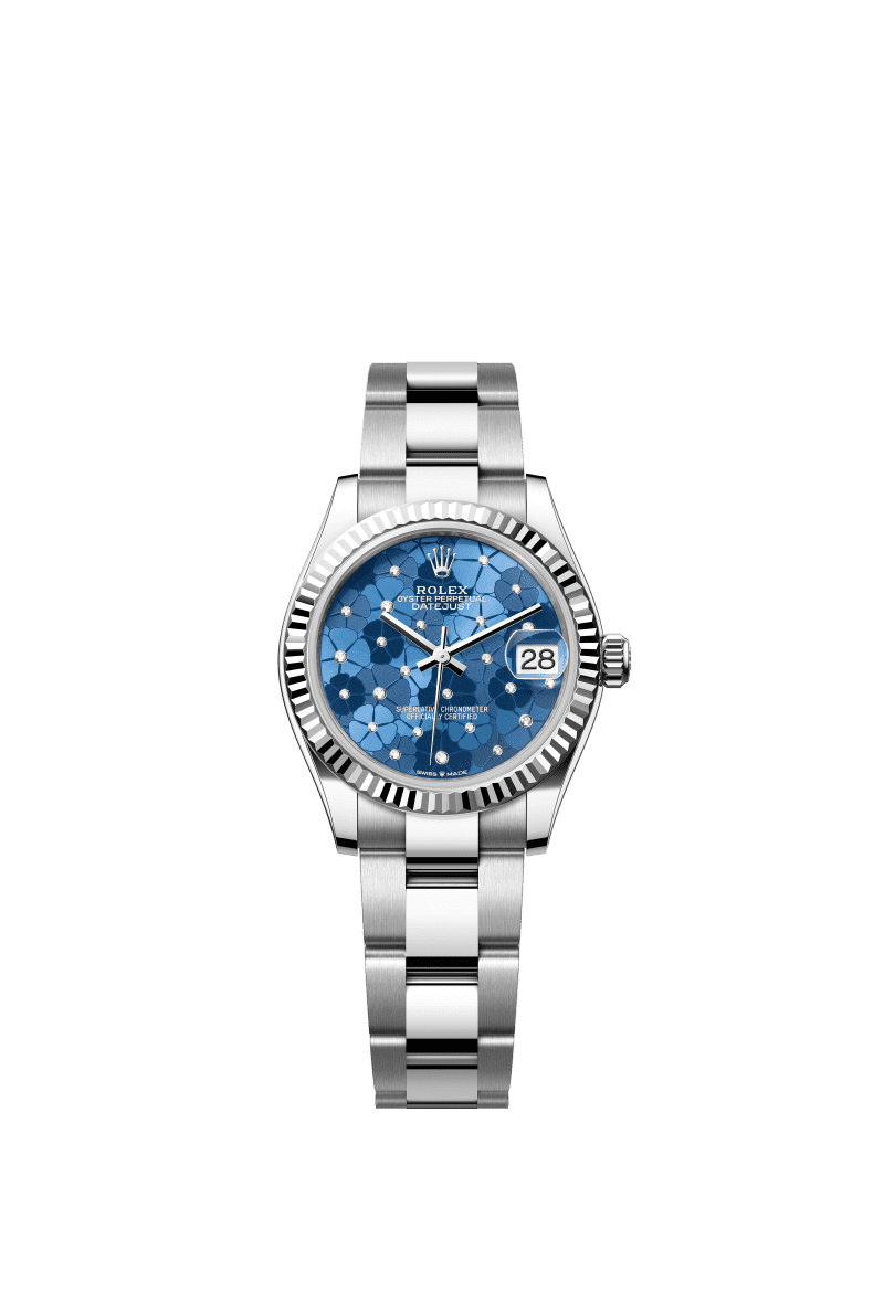 Dark blue dial watch -Silver bracelet -31mm